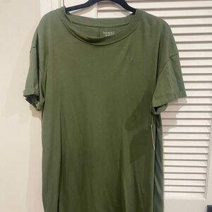 Time and Tru Olive Short Sleeve Tee-Shirt Dress